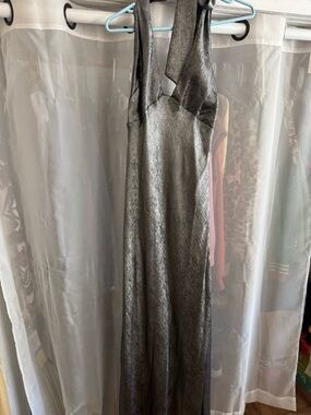 Free People Ella Metallic Halter Maxi Dress